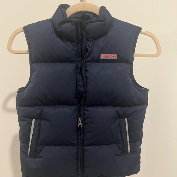Vineyard Vines Navy Blue  Full Zip Pocket Puffer Vest / Size 7 - Picture 3 of 5